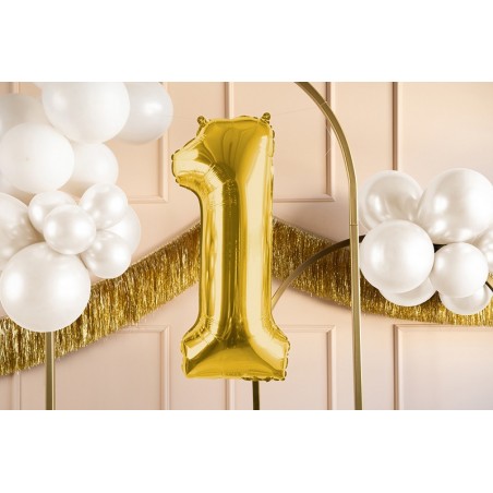 Balony foliowe Cyfra 100 - 72 cm - jasny złoty