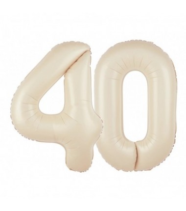 Balony foliowe Cyfra 40 - 100 cm - Kremowy
