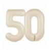 Balony foliowe Cyfra 50 - 100 cm - Kremowy