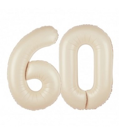 Balony foliowe Cyfra 60 - 100 cm - Kremowy