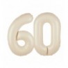 Balony foliowe Cyfra 60 - 100 cm - Kremowy