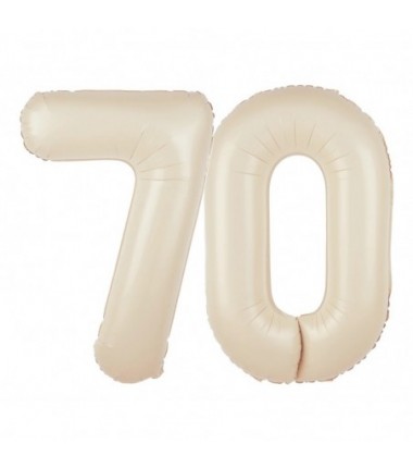 Balony foliowe Cyfra 70 - 100 cm - Kremowy