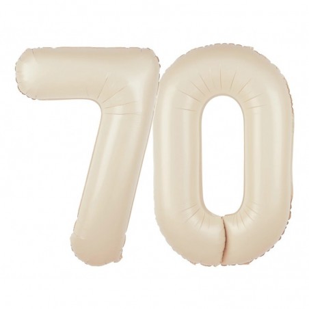 Balony foliowe Cyfra 70 - 100 cm - Kremowy