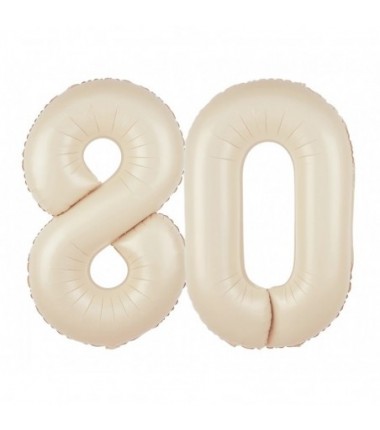 Balony foliowe Cyfra 80 - 100 cm - Kremowy