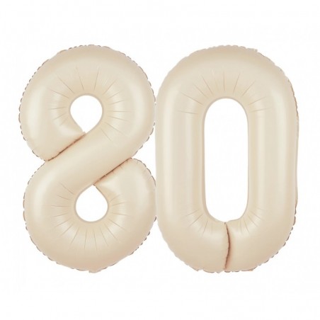 Balony foliowe Cyfra 80 - 100 cm - Kremowy