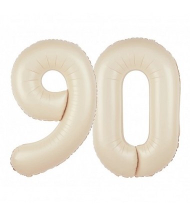 Balony foliowe Cyfra 90 - 100 cm - Kremowy