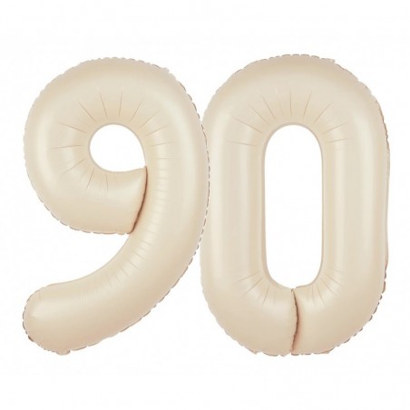 Balony foliowe Cyfra 90 - 100 cm - Kremowy