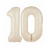 Balony foliowe Cyfra 10 - 100 cm - Kremowy