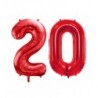 Balony foliowe Cyfra 20 - 86 cm - czerwony