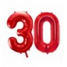 Balony foliowe Cyfra 30 - 86 cm - czerwony