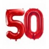Balony foliowe Cyfra 50 - 86 cm - czerwony