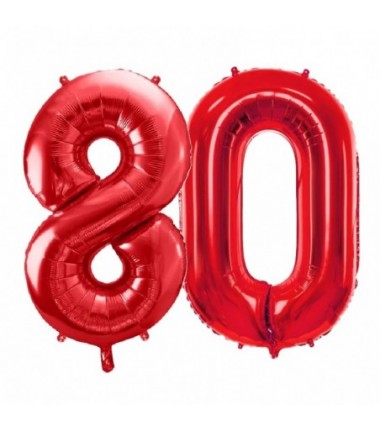 Balony foliowe Cyfra 80 - 86 cm - czerwony