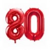Balony foliowe Cyfra 80 - 86 cm - czerwony