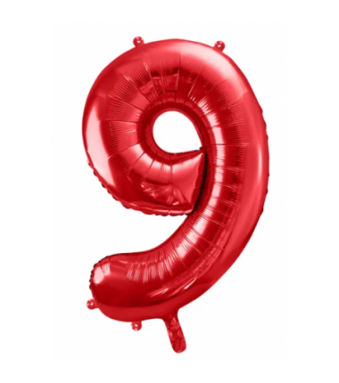 Balony foliowe Cyfra 90 - 86 cm - czerwony