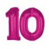 Balony foliowe Cyfra 10 - 92 cm SMART - różowe