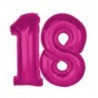 Balony foliowe Cyfra 18 - 92 cm SMART - różowe