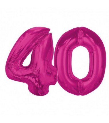 Balony foliowe Cyfra 40 - 92 cm SMART - różowe