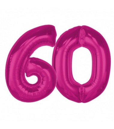 Balony foliowe Cyfra 60 - 92 cm SMART - różowe