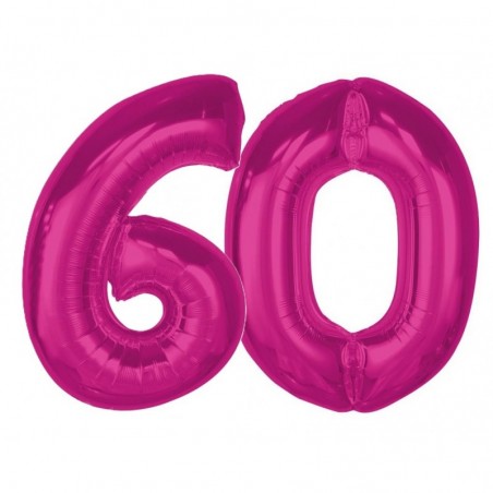 Balony foliowe Cyfra 60 - 92 cm SMART - różowe