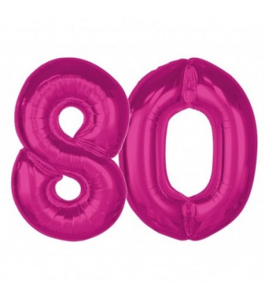Balony foliowe Cyfra 80 - 92 cm SMART - różowe