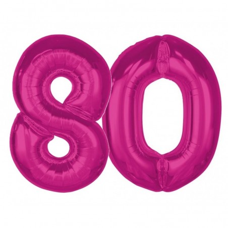 Balony foliowe Cyfra 80 - 92 cm SMART - różowe