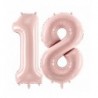 Balony foliowe Cyfra 18 - 72 cm - jasny różowy