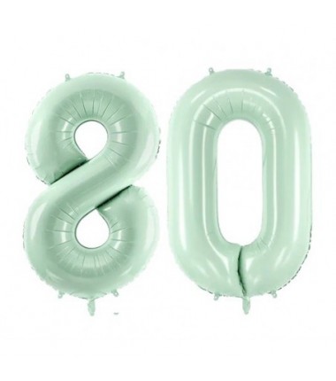 Balony foliowe Cyfra 80 - 72 cm - zielone