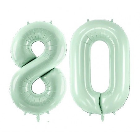 Balony foliowe Cyfra 80 - 72 cm - zielone