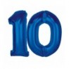Balony foliowe Cyfra 10 - 92 cm SMART - niebieskie