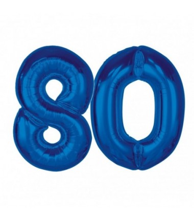 Balony foliowe Cyfra 80 - 92 cm SMART - niebieskie