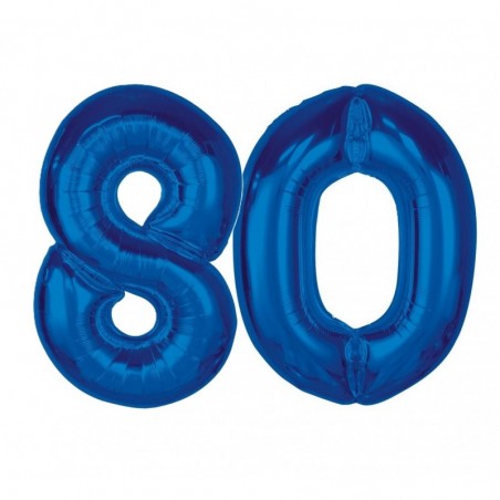 Balony foliowe Cyfra 80 - 92 cm SMART - niebieskie