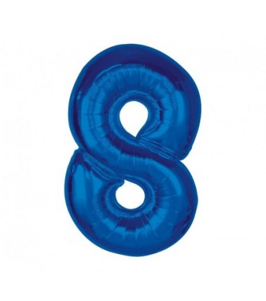 Balony foliowe Cyfra 80 - 92 cm SMART - niebieskie