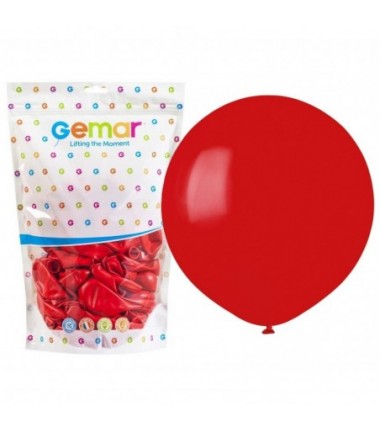 Balony Gemar 48 cm - 19" - pastelowy ciemny czerwony Red G19/045 - 25 sztuka