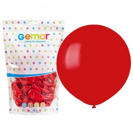 Balony Gemar 48 cm - 19" - pastelowy ciemny czerwony Red G19/045 - 25 sztuka