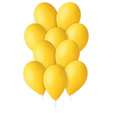 Balony Gemar 30 cm - 12" - pastelowe żółte Yellow G110/002 - 10 sztuk