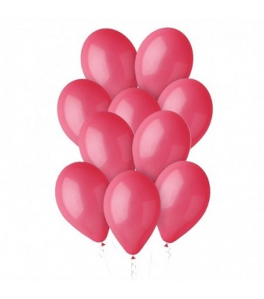 Balony Gemar 30 cm - 12" -  pastelowe czerwone Red G110/005 - 10 sztuk