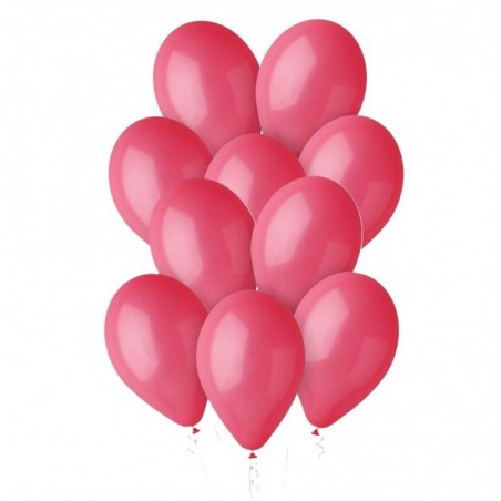 Balony Gemar 30 cm - 12" -  pastelowe czerwone Red G110/005 - 10 sztuk