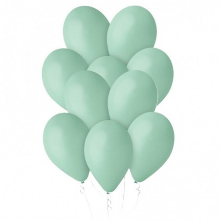 Balony Gemar 30 cm - 12" - pastelowe turkusowo-zielone (Zielony Bora) (macaron) Aquamarine G110/050 - 10 sztuk