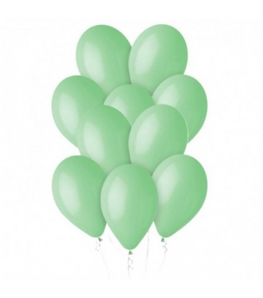 Balony Gemar 30 cm - 12" - zielone miętowe (macaron) Mint Green G110/077 - 10 sztuk