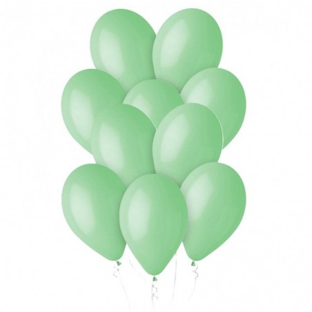 Balony Gemar 30 cm - 12" - zielone miętowe (macaron) Mint Green G110/077 - 10 sztuk
