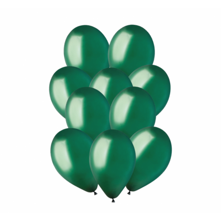 Balony Gemar 30 cm - 12" - pastelowe butelkowa zieleń Emerald Green G110/104 - 10 sztuk