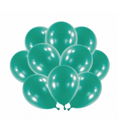 Balon metaliczny Decorator 35 cm - 14" ciemnozielony, butelkowa zieleń Metallic Forest Green - 10 sztuk