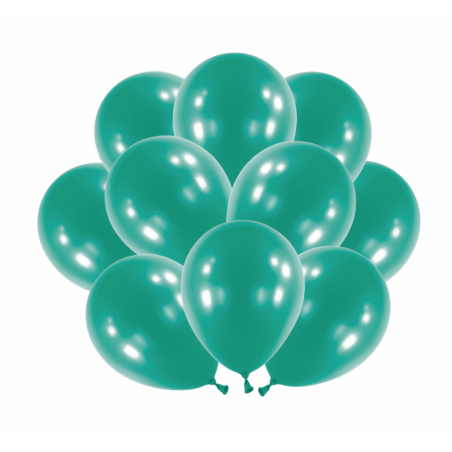 Balon metaliczny Decorator 35 cm - 14" ciemnozielony, butelkowa zieleń Metallic Forest Green - 10 sztuk