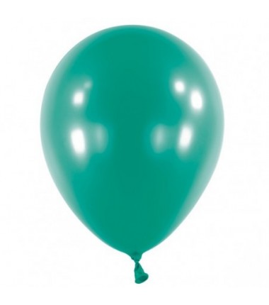 Balon metaliczny Decorator 35 cm - 14" ciemnozielony, butelkowa zieleń Metallic Forest Green - 10 sztuk