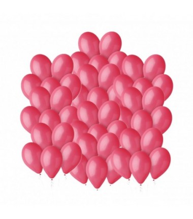 Balony Gemar 30 cm - 12" -  pastelowe czerwone Red G110/005 - 50 sztuk