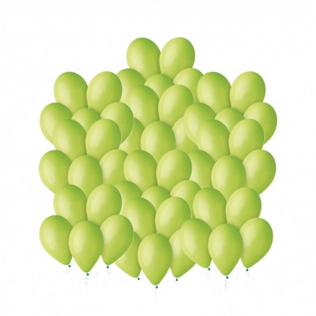 Balony Gemar 30 cm - 12" - pastelowe pistacjowe Light Green G110/011 - 50 sztuk