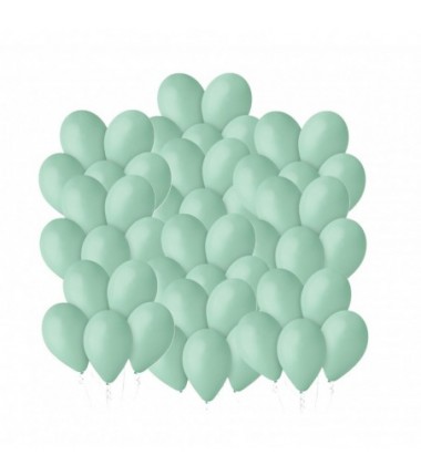 Balony Gemar 30 cm - 12" - pastelowe turkusowo-zielone (Zielony Bora) (macaron) Aquamarine G110/050 - 50 sztuk