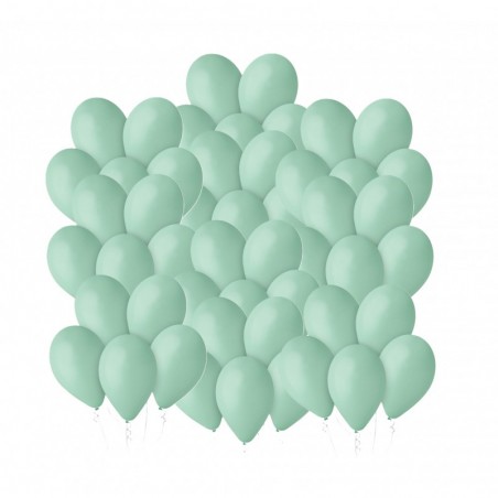 Balony Gemar 30 cm - 12" - pastelowe turkusowo-zielone (Zielony Bora) (macaron) Aquamarine G110/050 - 50 sztuk