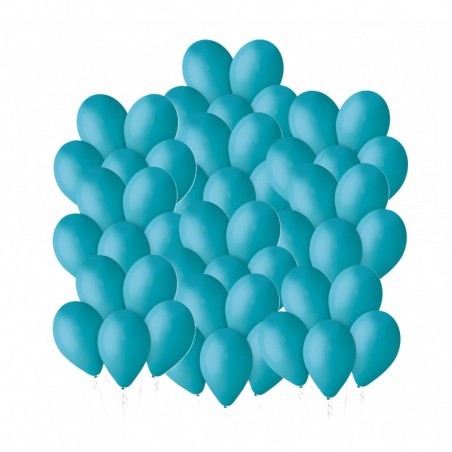 Balony Gemar 30 cm - 12" - pastelowe turkusowo-niebieskie Turquoise G110/068 - 50 sztuk