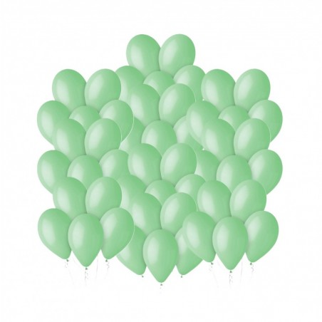 Balony Gemar 30 cm - 12" - zielone miętowe (macaron) Mint Green G110/077 - 50 sztuk